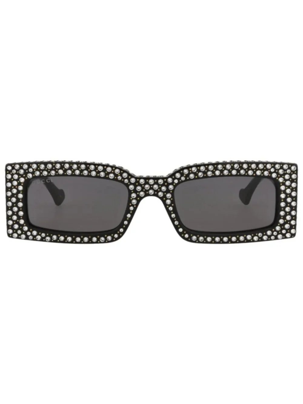 New Gucci Women's Sunglasses Square Rectangle Recycled Acetate Frame Black Black